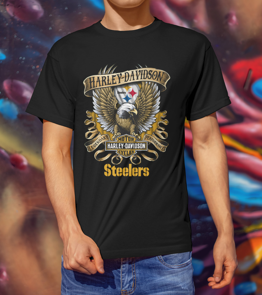 Harley Davidson Legendary Motor Cycles Steelers T-Shirt