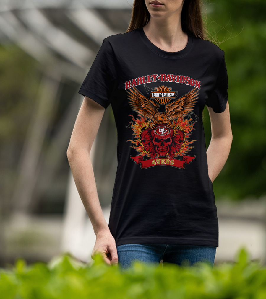 Harley Davidson Motor Cycles 49ers Nfl San Francisco 49ers T-Shirt