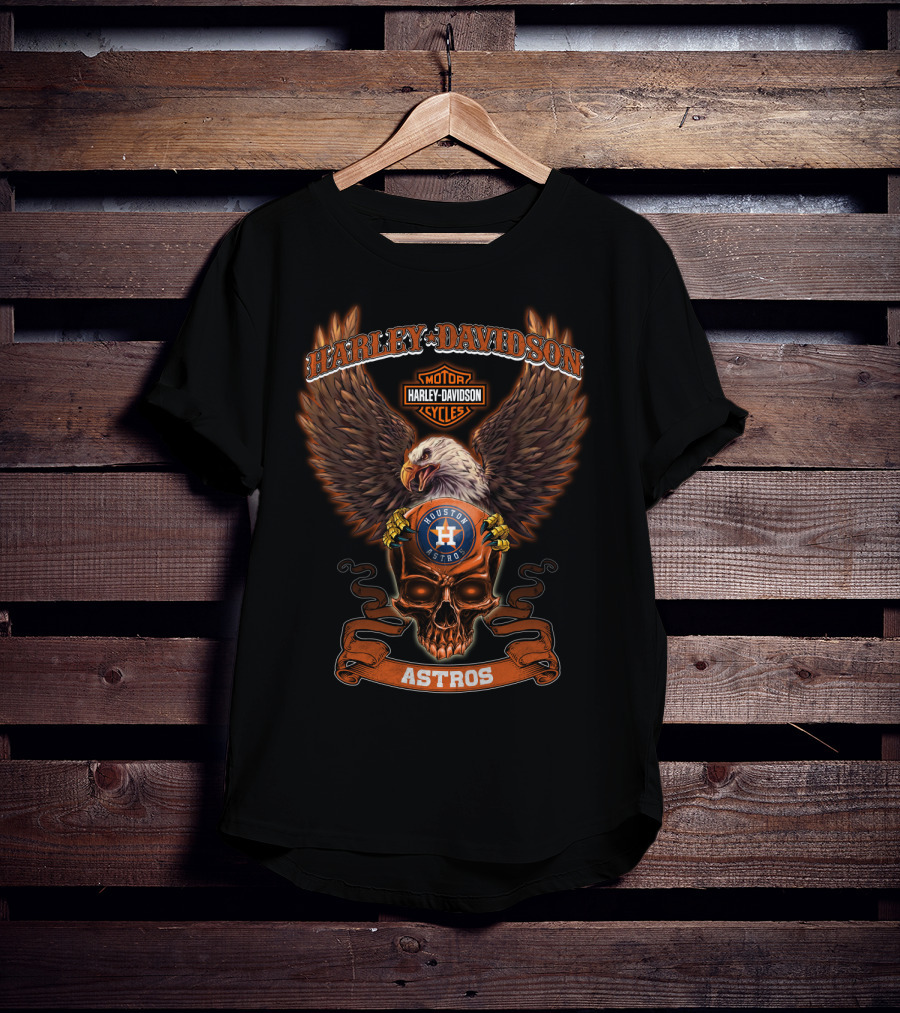 Harley Davidson Houston Astros Motor Cycles T-Shirt