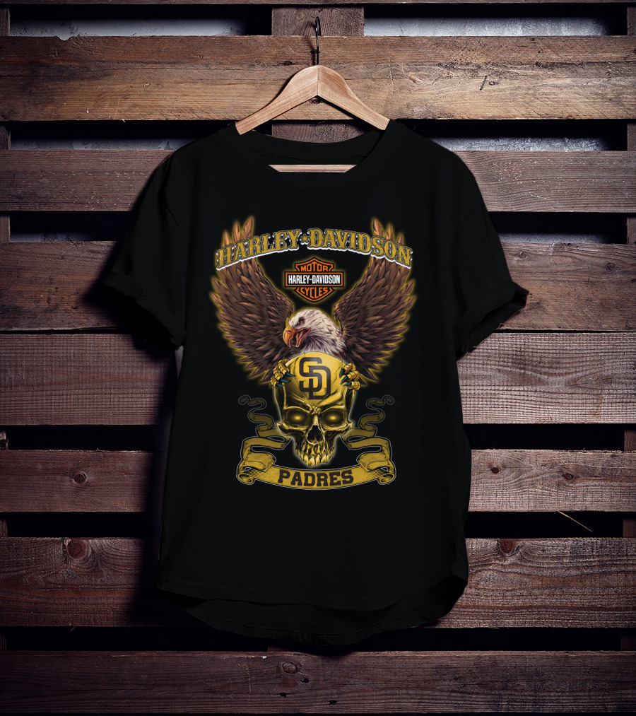 Harley Davidson Motor Cycles Sd Padres T-Shirt