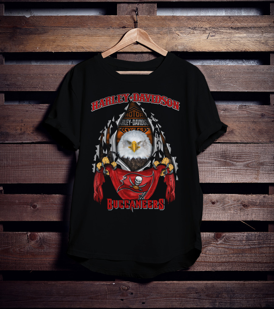 Harley Davidson Buccaneers Eagle 84 Tampa Bay Nfl T-Shirt