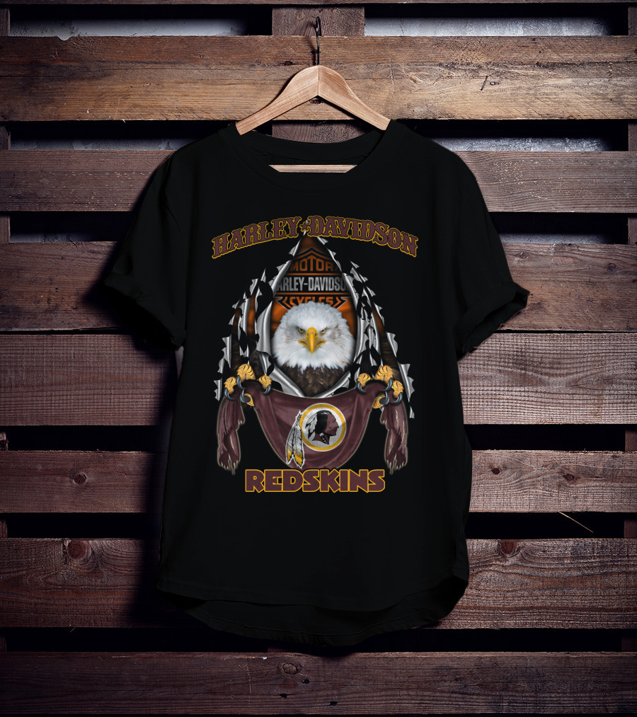 Harley Davidson Redskins Nfl Bald Eagle 84 Washington T-Shirt