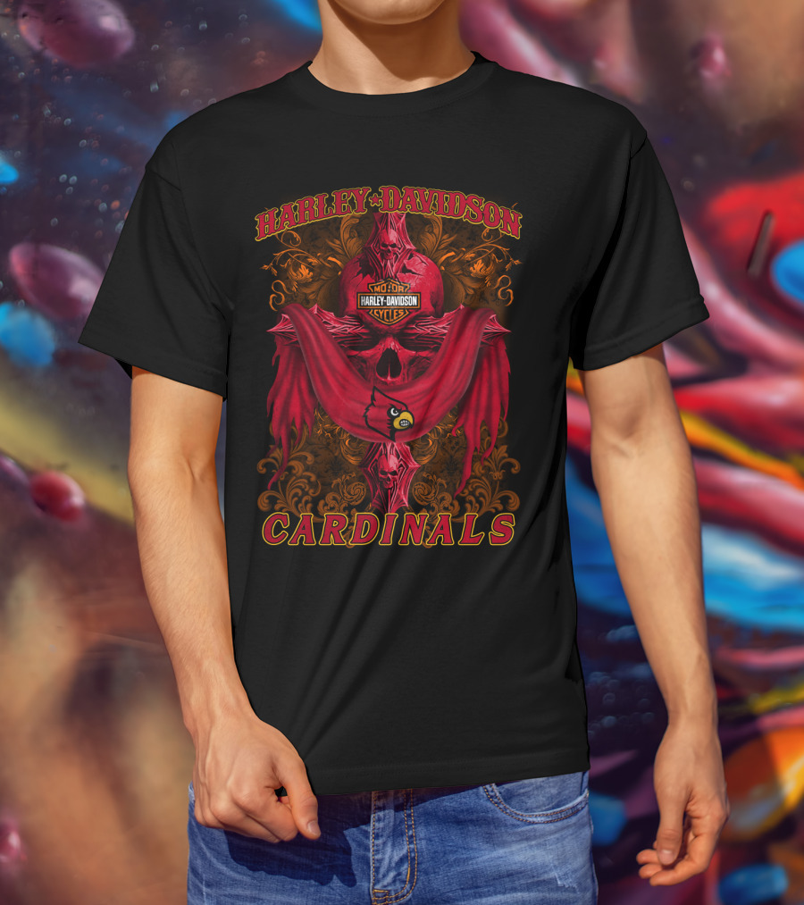 Harley Davidson Louisville Cardinals Motorcycles Ncaa 84 T-Shirt