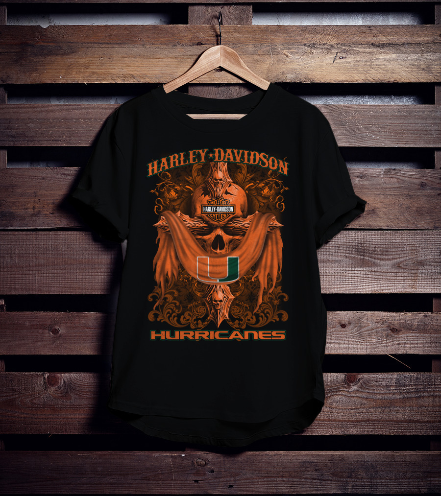 Harley Davidson Miami Hurricanes Ncaa Motorcycles U T-Shirt