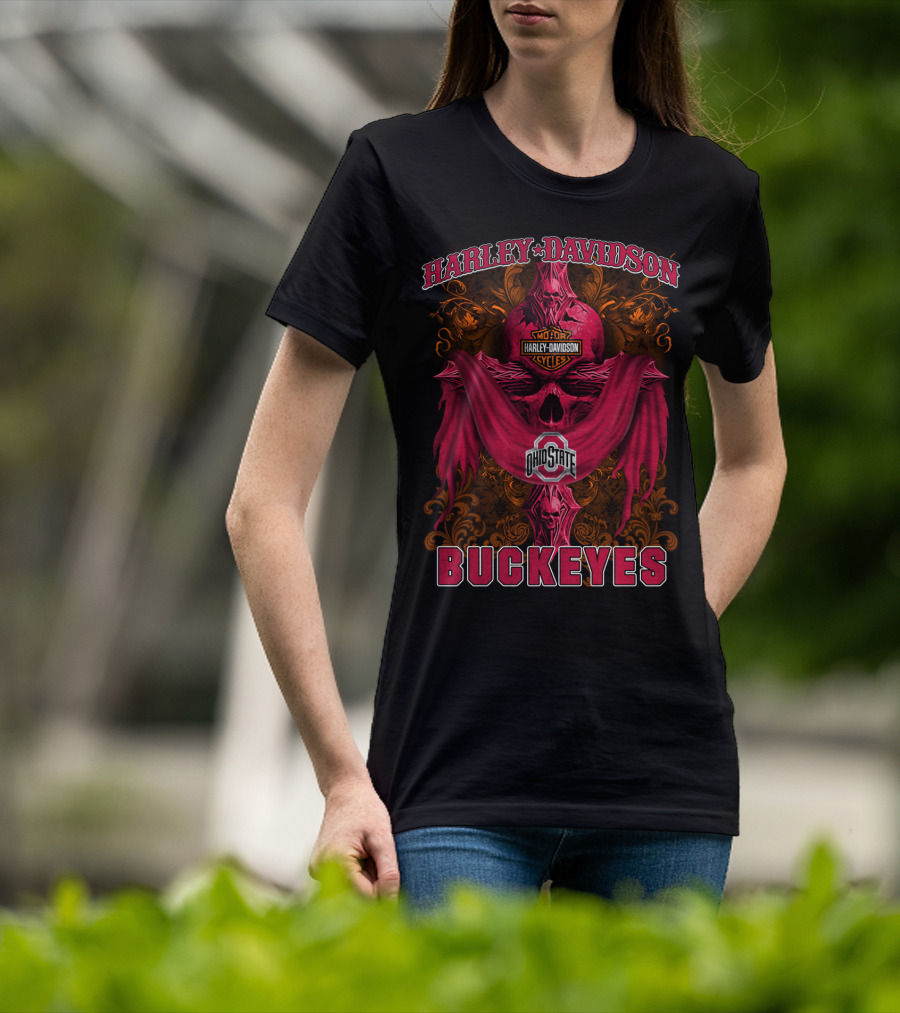 Harley Davidson Ohio State Buckeyes Motorcycles 84 Ncaa T-Shirt