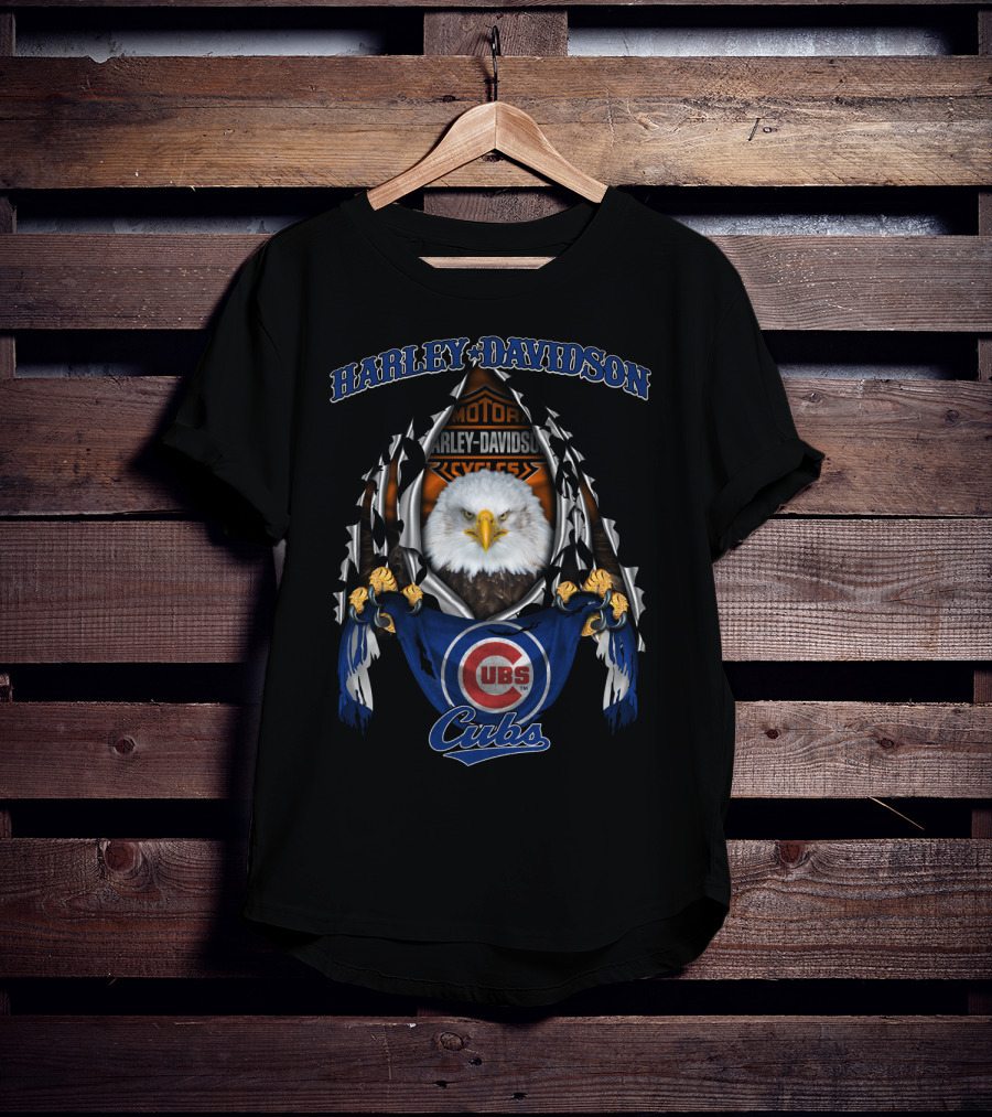 Harley Davidson Motor Eagles Cubs Chicago T-Shirt