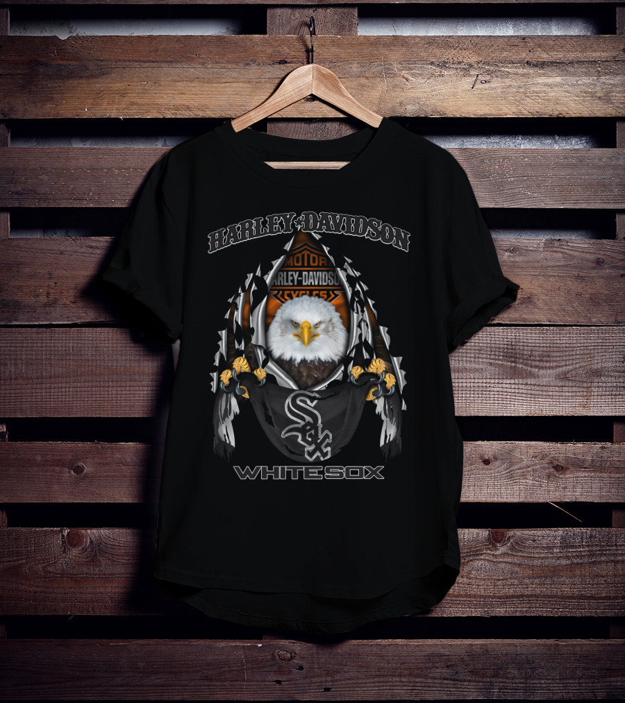 Harley Davidson Motorcycles Eagle Chicago White Sox Whitesox T-Shirt