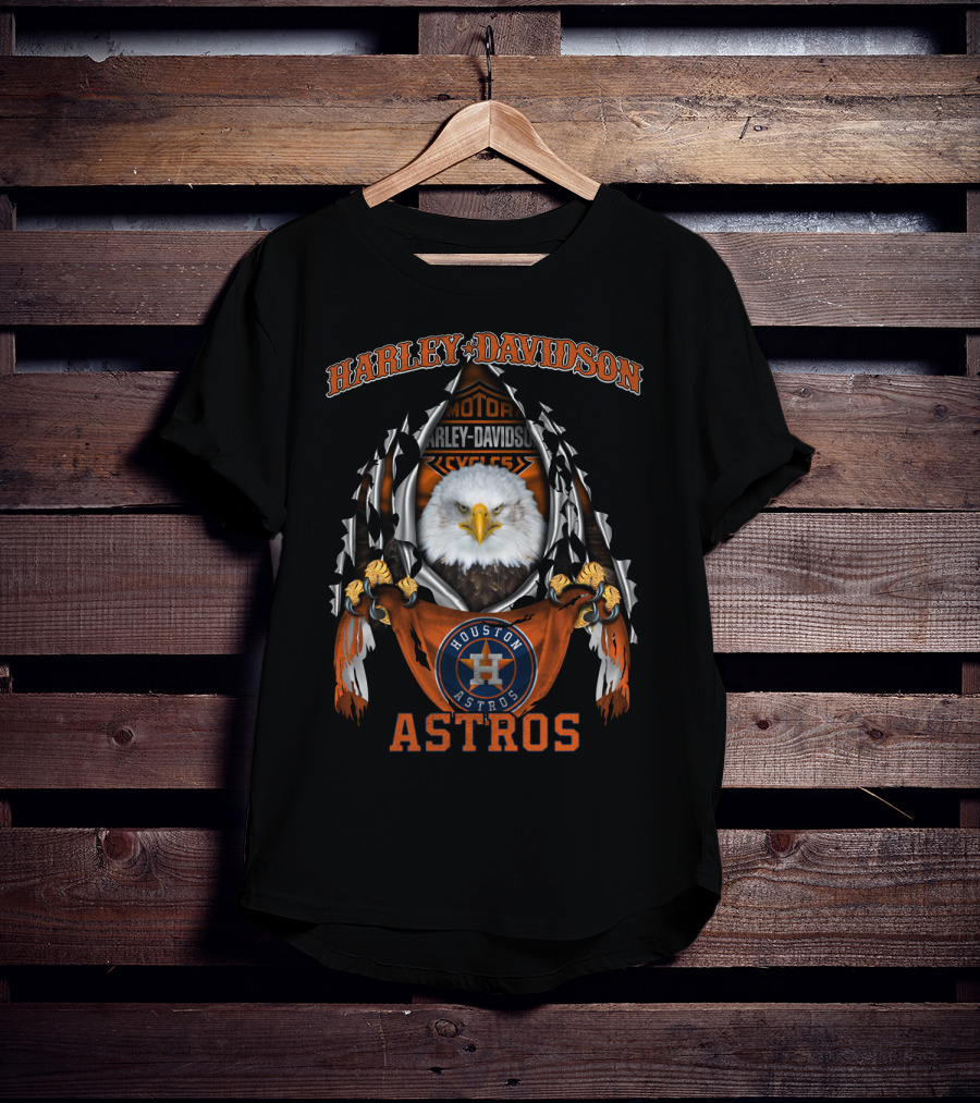 Harley Davidson Motor Cycles Houston Astros Eagle T-Shirt