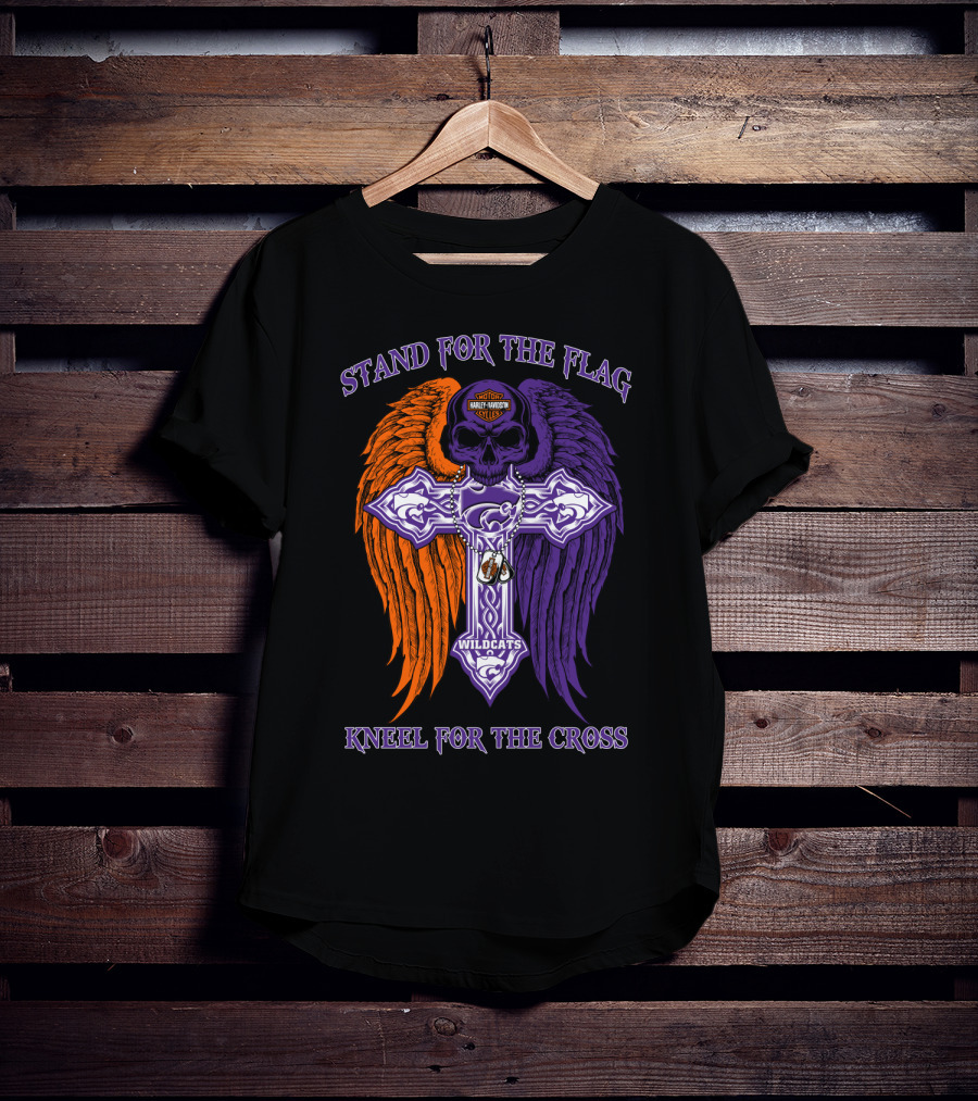 Stand For The Flag Kneel For The Cross Kansas State Wildcats T-Shirt