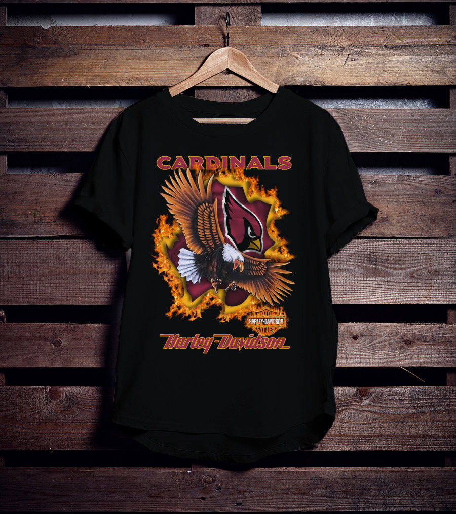Cardinals Harley Davidson Nfl 84 Arizona Eagles Fire T-Shirt