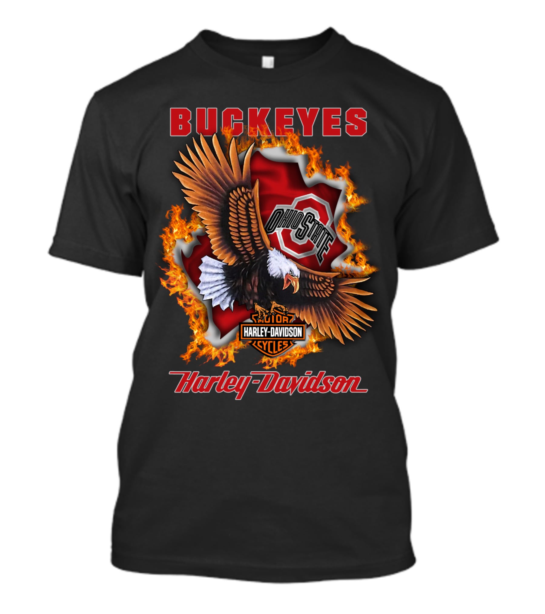 Buckeyes Ohio State Harley Davidson Cycles T-Shirt