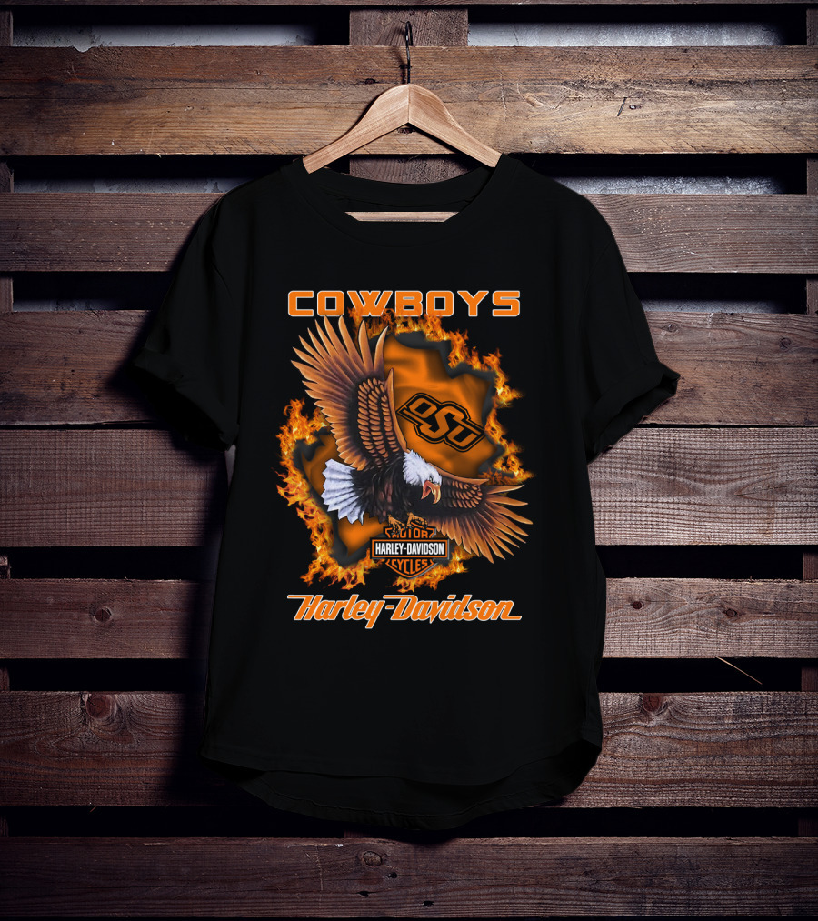 Cowboys Osu Harley Davidson Cycles Ncaa Oklahoma State T-Shirt