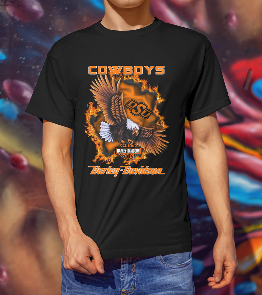 Cowboys Osu Harley Davidson Cycles Ncaa Oklahoma State T-Shirt