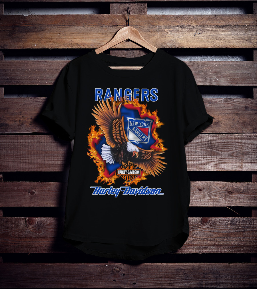 Rangers New York Rangers Harley Davidson Eagle T-Shirt