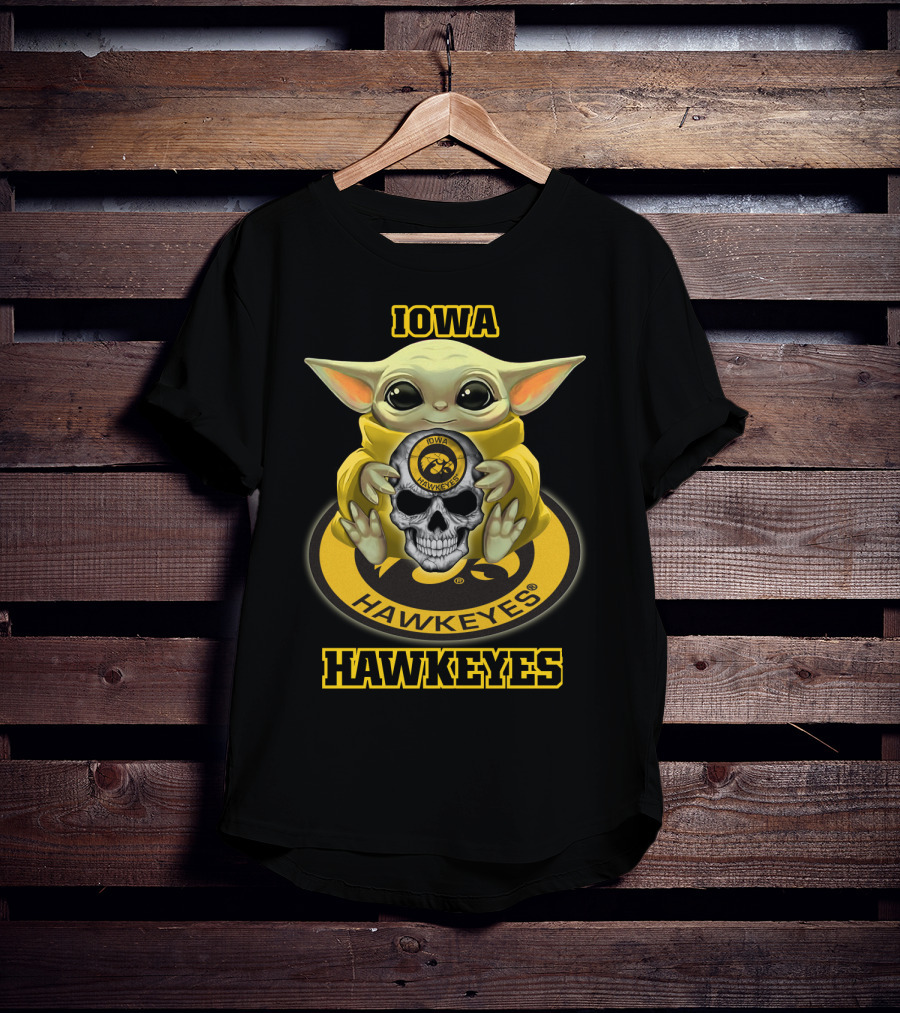 Iowa Hawkeyes Yd1404 Baby Alien With Skull T-Shirt