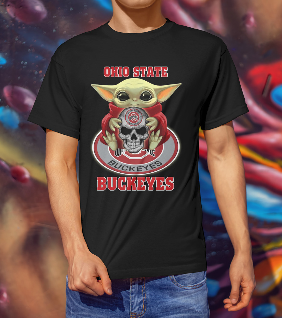 Ohio State Buckeyes Yoda Holding Skull T-Shirt