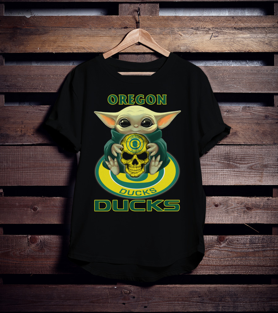 Oregon Ducks Baby Alien Holding Skull T-Shirt