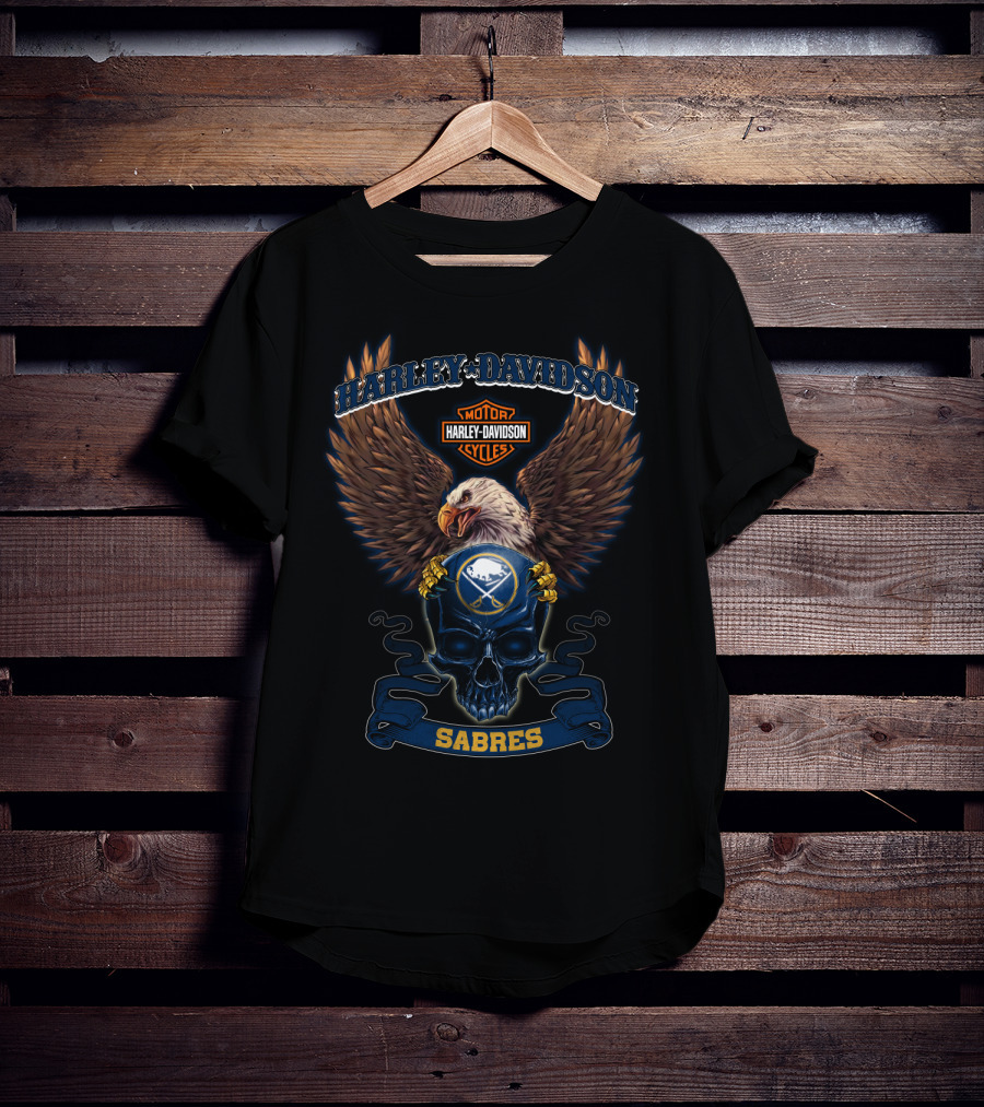 Harley Davidson Motor Cycles Sabres Buffalo Hd1404 T-Shirt