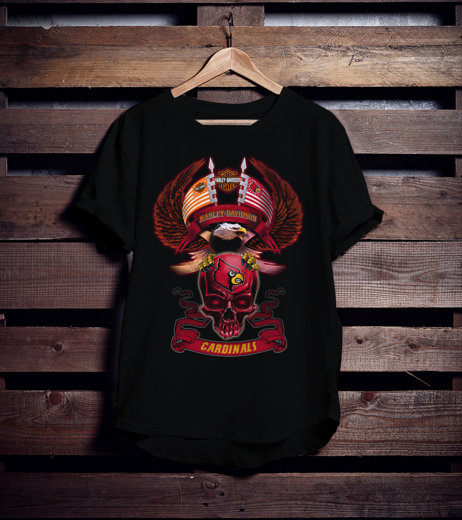 Motor Harley Davidson Cycles Harley Davidson Eagles Louisville Cardinals T-Shirt