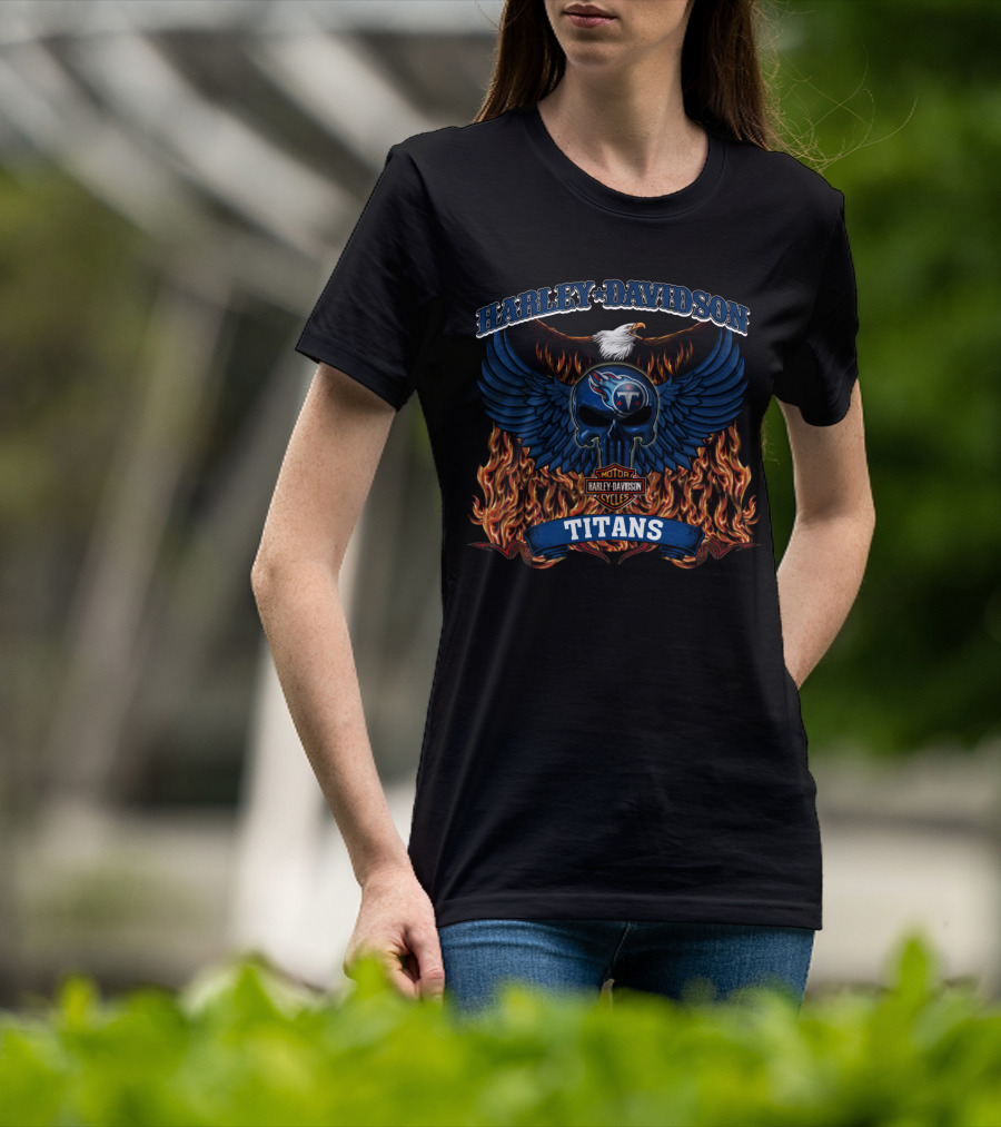 Harley Davidson Motorcycles Tennessee Titans Nfl T-Shirt