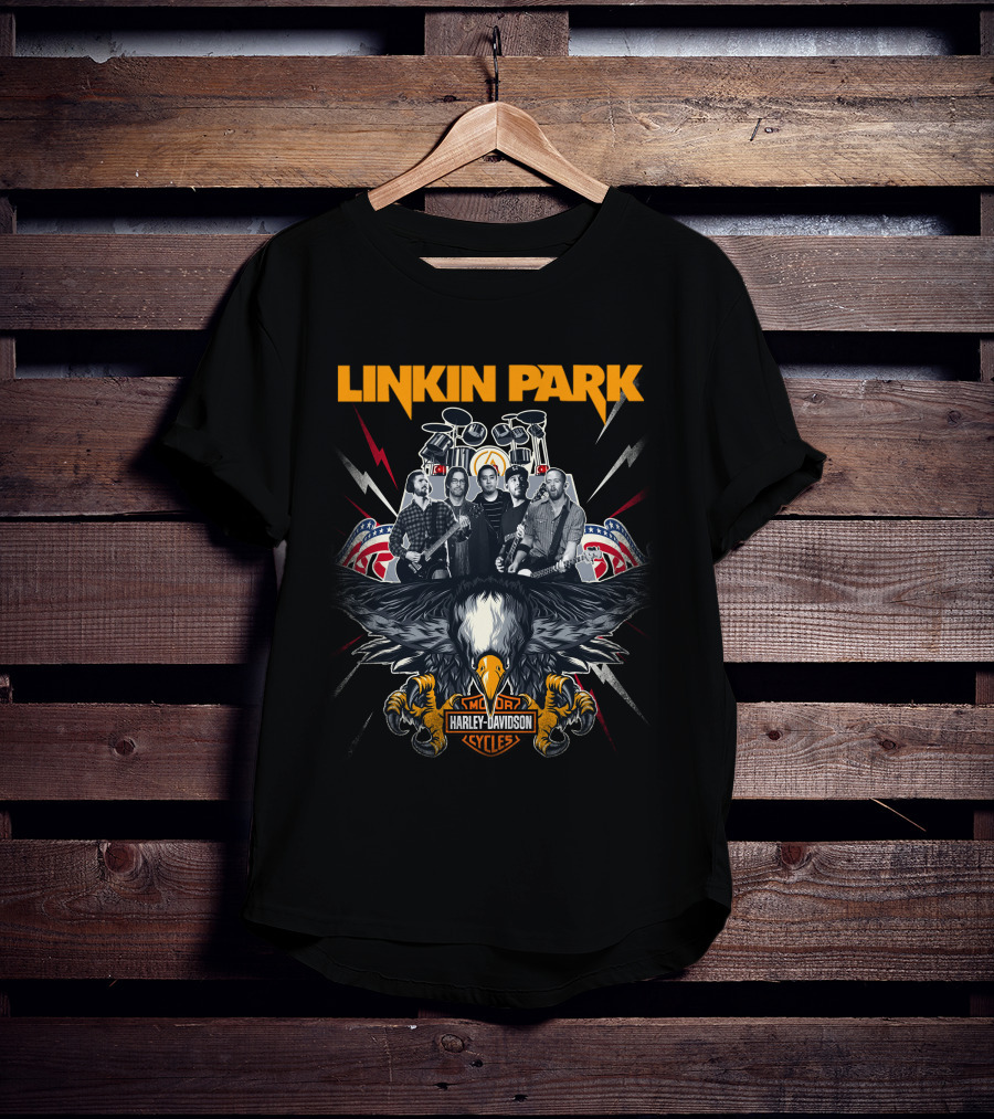 Linkin Park Harley Davidson Motor Cycles Band T-Shirt