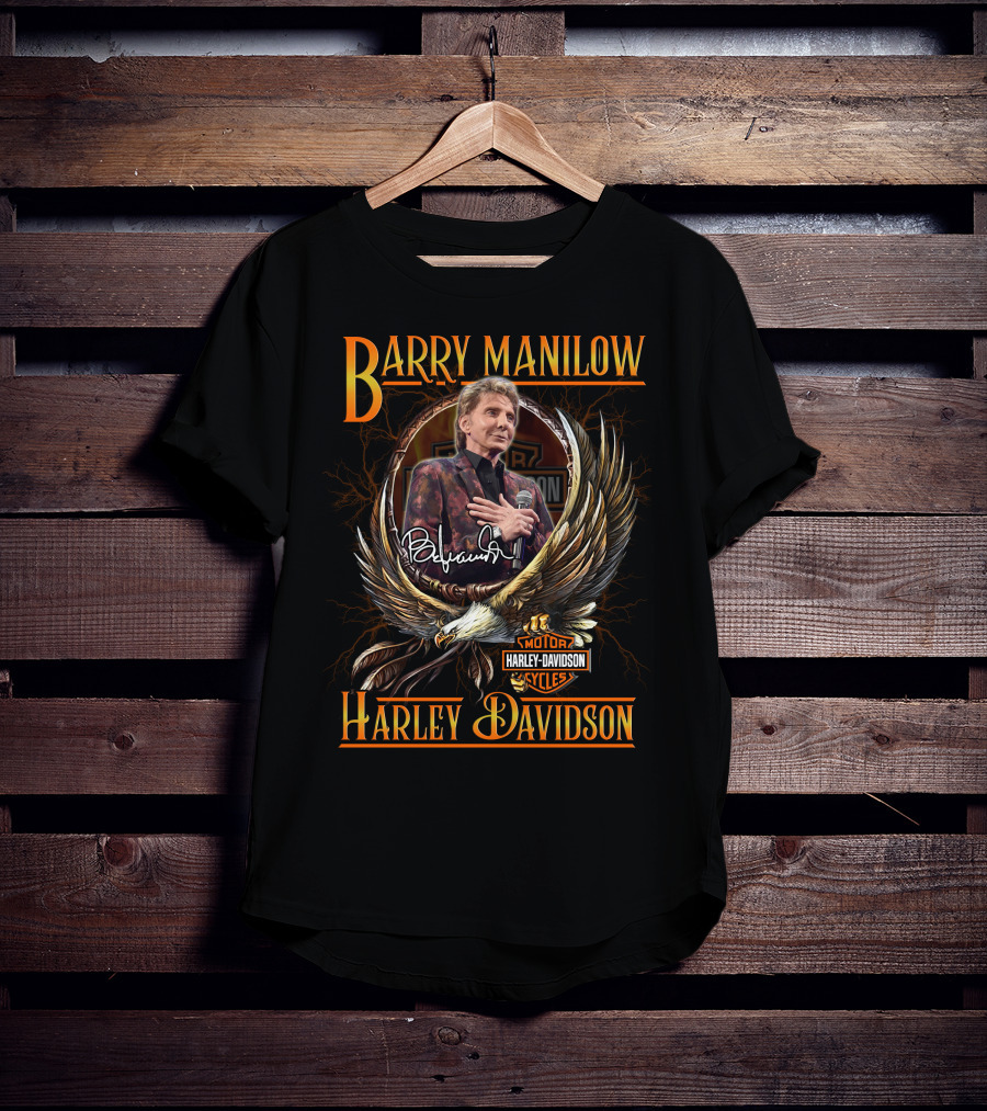 Barry Manilow Harley Davidson Motor Cycles Eagle T-Shirt