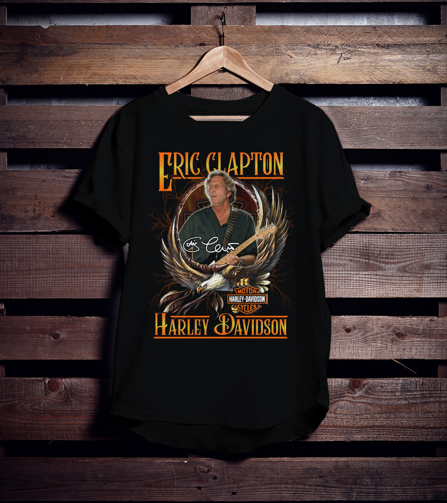 Eric Clapton Harley Davidson Motor Cycles Signature Eagle T-Shirt