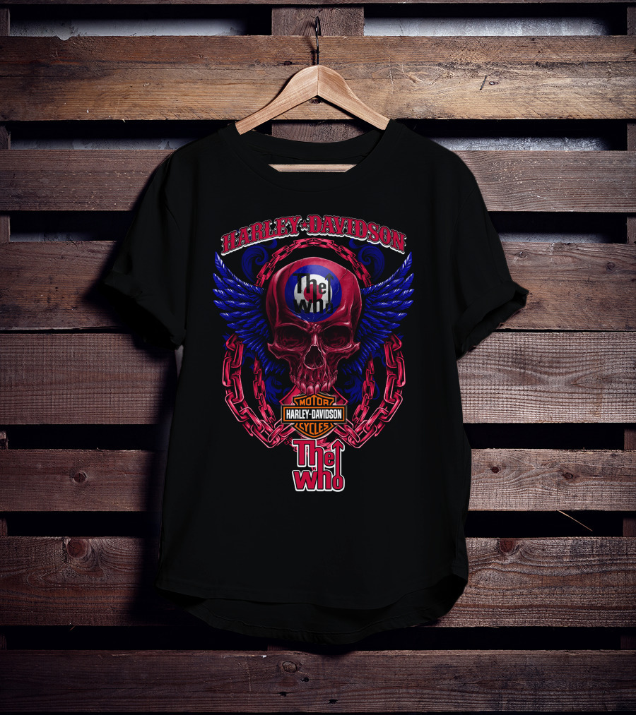 Harley Davidson The Who Skull Wings Chains T-Shirt
