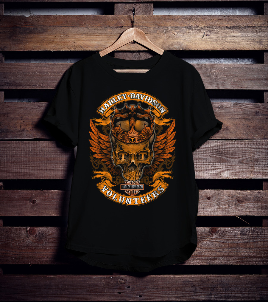 Harley Davidson King Skull Tennessee Volunteers T-Shirt