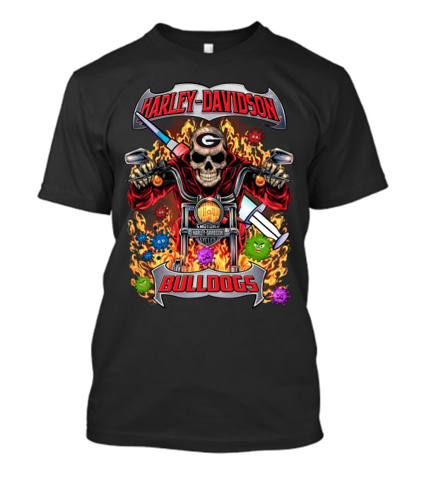 Harley Davidson Georgia Bulldogs Motorcycles T-Shirt