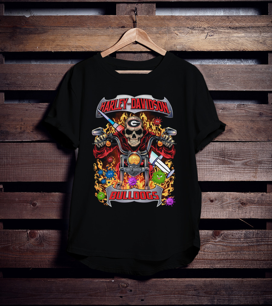 Harley Davidson Georgia Bulldogs Motorcycles T-Shirt