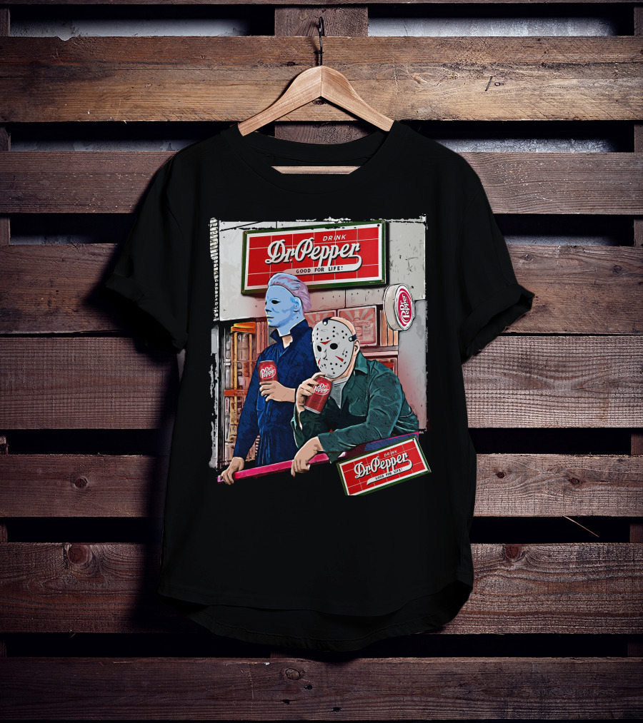 Dr Pepper Halloween Horror Movie Icons T-Shirt