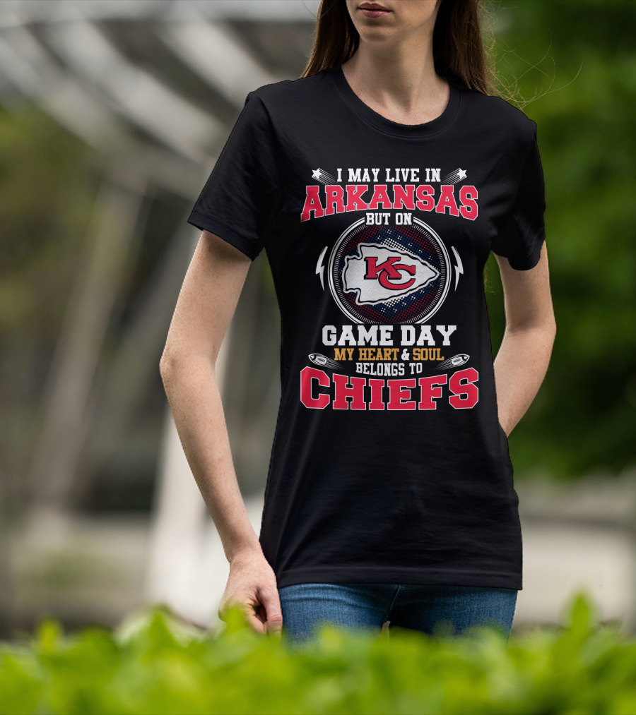Arkansas Game Day My Heart And Soul Belongs To Chiefs Kc Chiefs T-Shirt