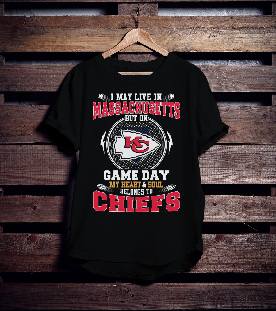 Massachusetts Game Day Heart And Soul Belongs To Chiefs T-Shirt