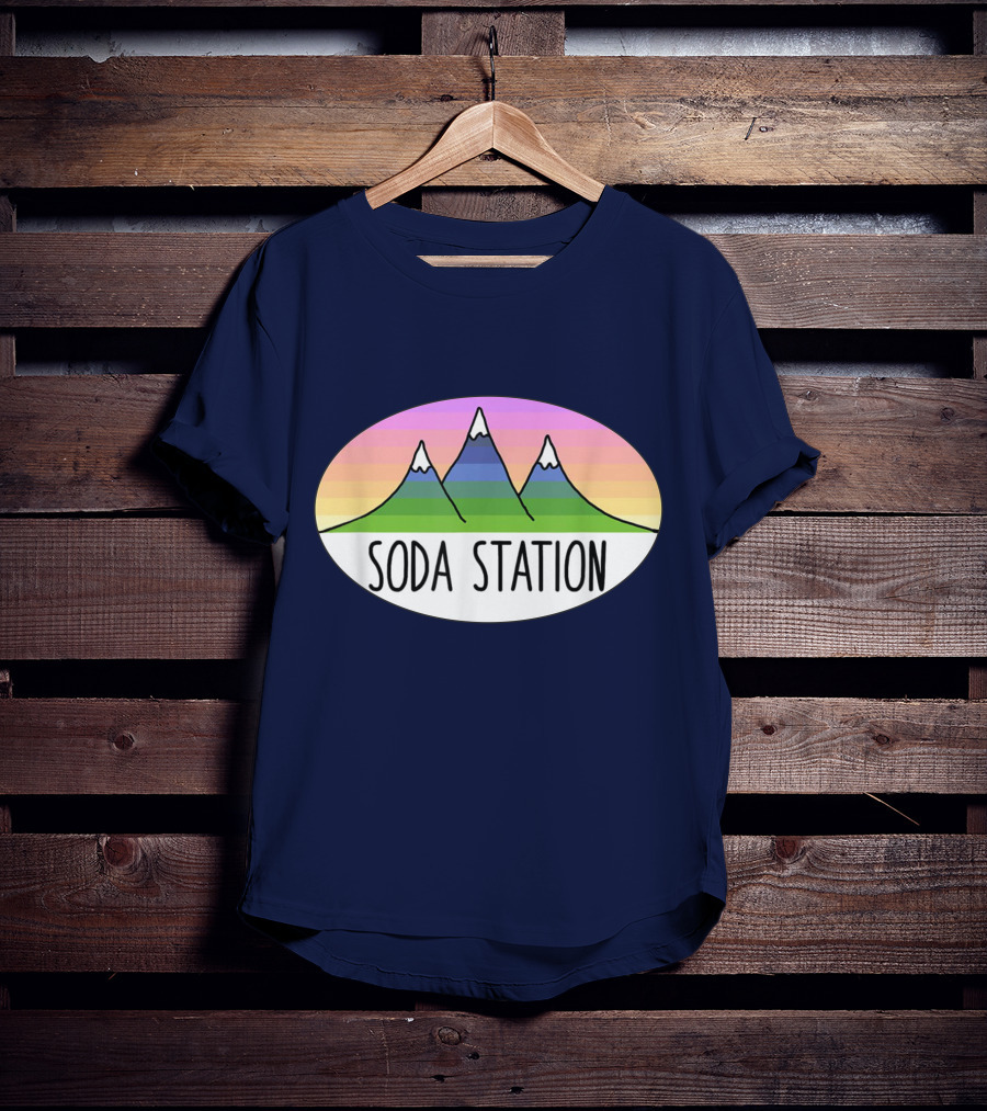 Retro Mountain Stripe Soda Station T-Shirt