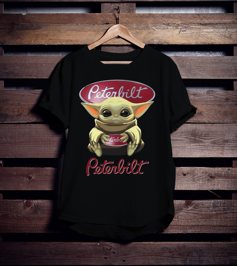 Peterbilt Yoda Holding Peterbilt Logo Star Wars Crossover T-Shirt