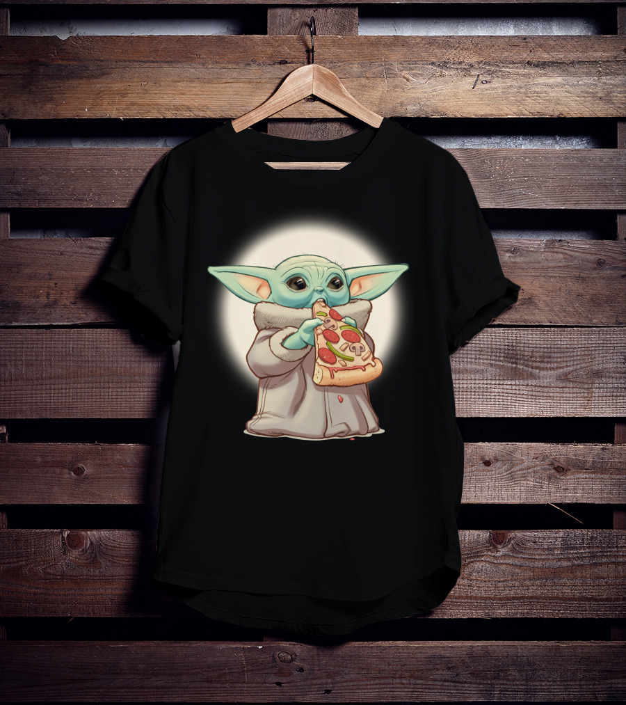 Yoda Eating Pizza Slice Adorable T-Shirt