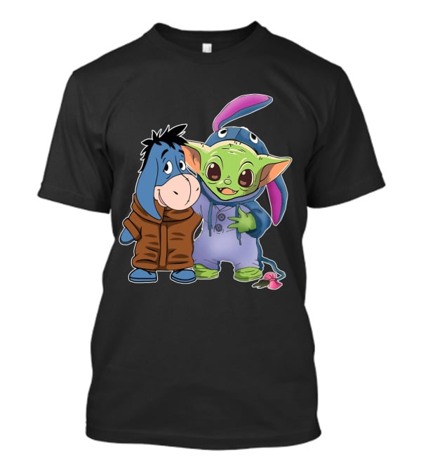 Eeyore And Baby Yoda In Stitch T-Shirt