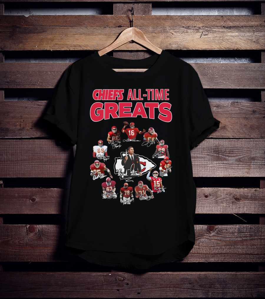 Chiefs All-Time Greats Legends Signatures NFL Stars T-Shirt