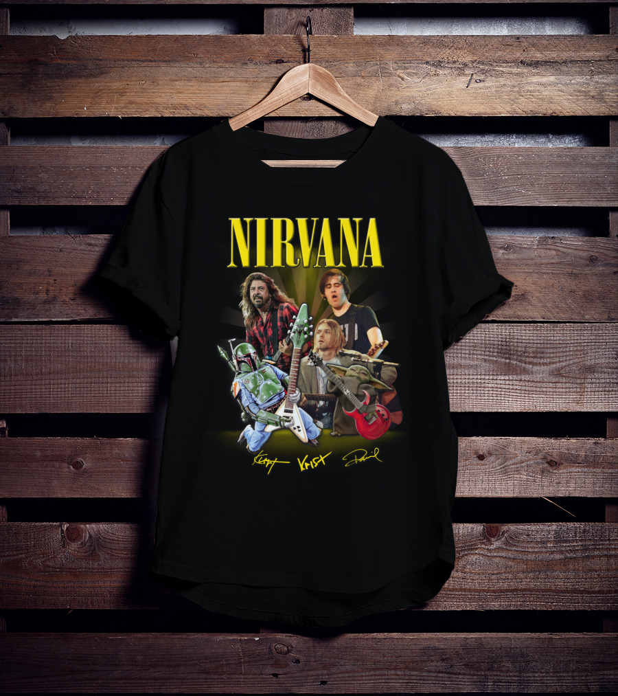Nirvana Kurt Krist Dave Featuring Star Wars Characters T-Shirt