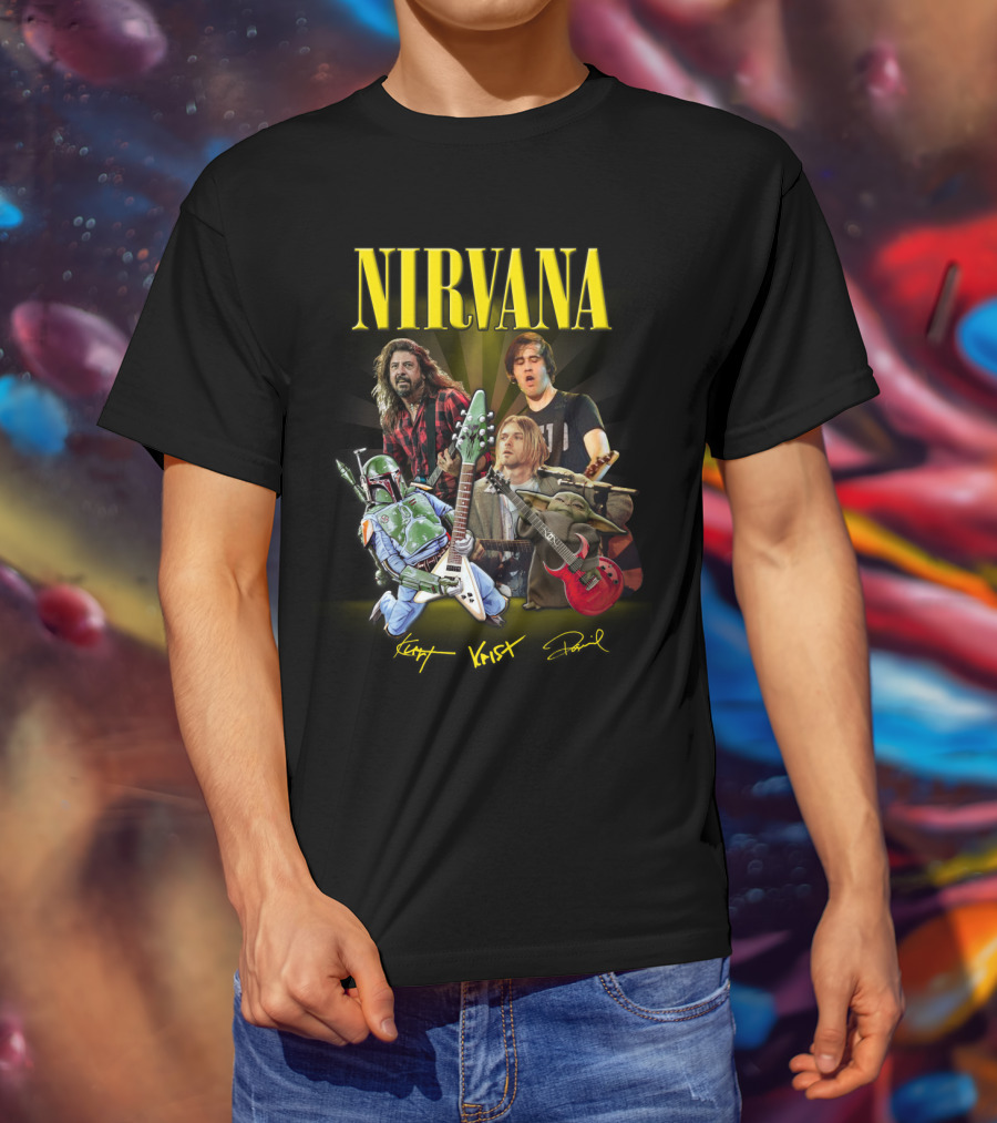 Nirvana Kurt Krist Dave Featuring Star Wars Characters T-Shirt