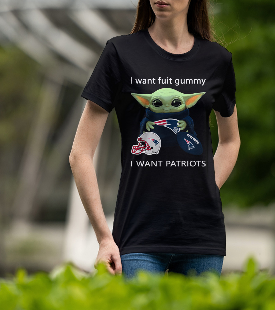 Fuit Gummy Baby Yoda Nfl New England Patriots T-Shirt
