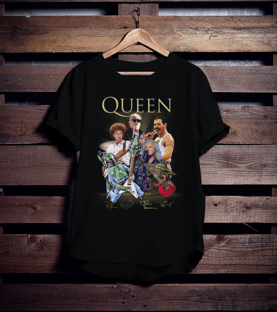 Queen 38 Band Boba Fett Baby Yoda Rock Legends T-Shirt