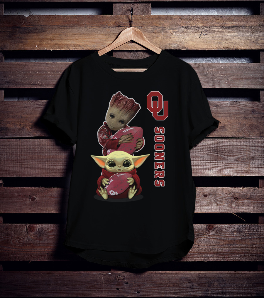 Ou Sooners Ncaa Football Groot Baby Yoda T-Shirt
