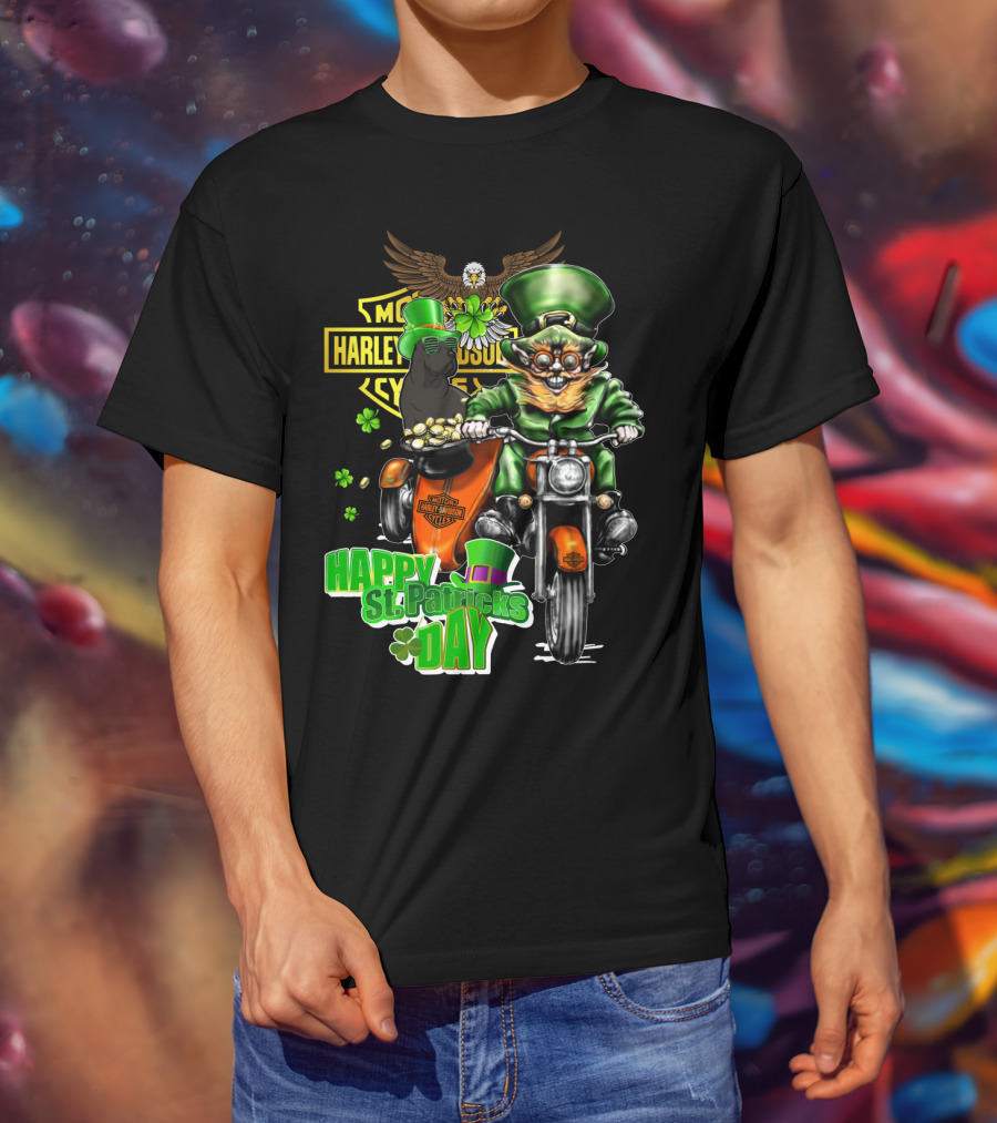 Harley Davidson Motorcycles Happy St. Patricks Day Cane Corso T-Shirt