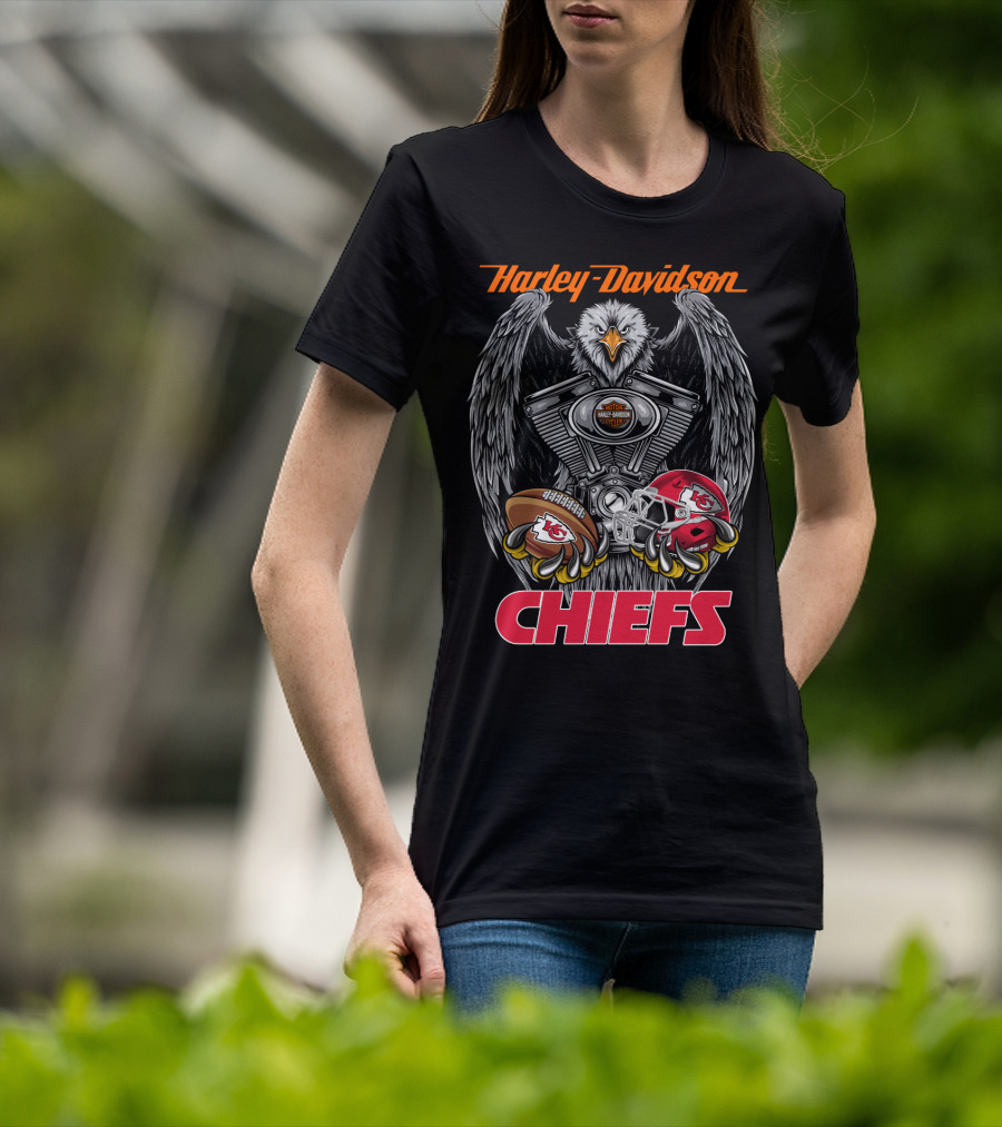 Harley Davidson Chiefs Nfl Kcc Football T-Shirt