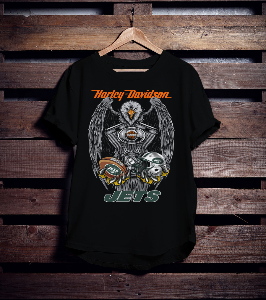 Harley Davidson New York Jets Eagles Nfl Football T-Shirt