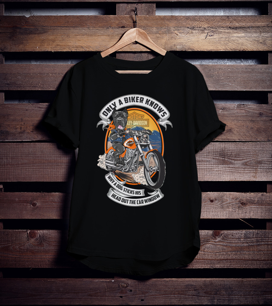Only A Biker Knows Cane Corso Harley Davidson Motorcycle Adventure T-Shirt