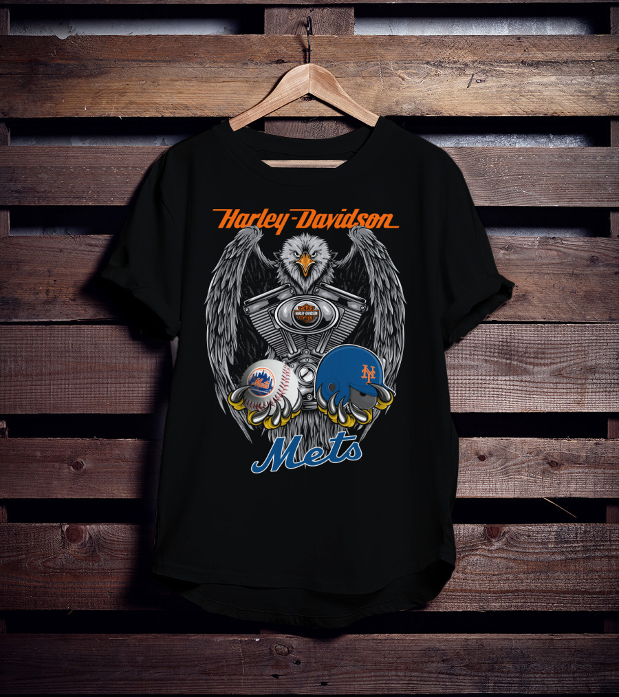 Harley Davidson Mets Eagle Engine Mlb Nym T-Shirt