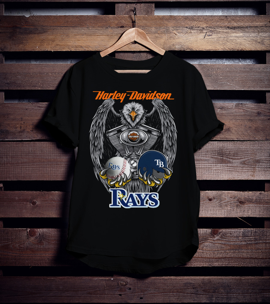 Harley Davidson Eagle Tampa Bay Rays Mlb Collaboration T-Shirt